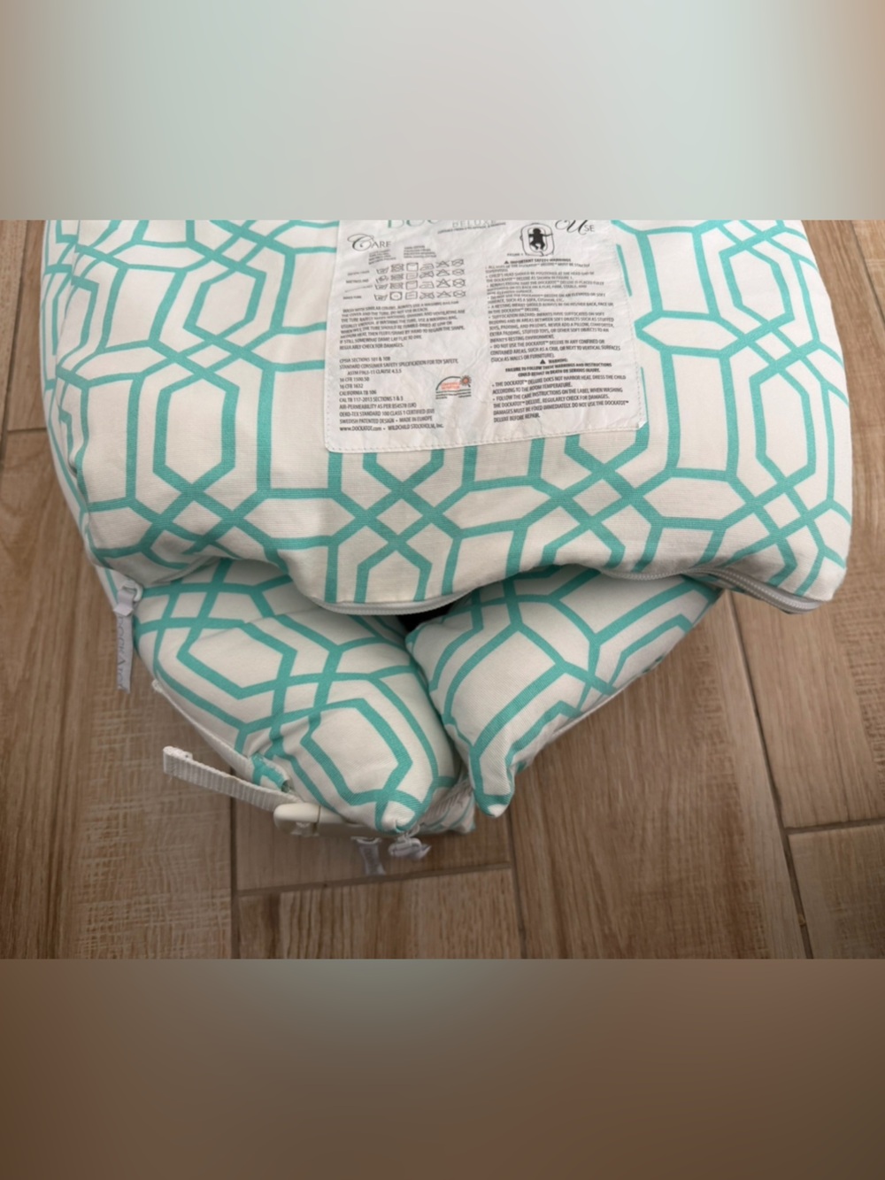 DockATot Deluxe+ Dock Infant Lounger - Minty Trellis for 0-8 Months - Picture 7 of 14